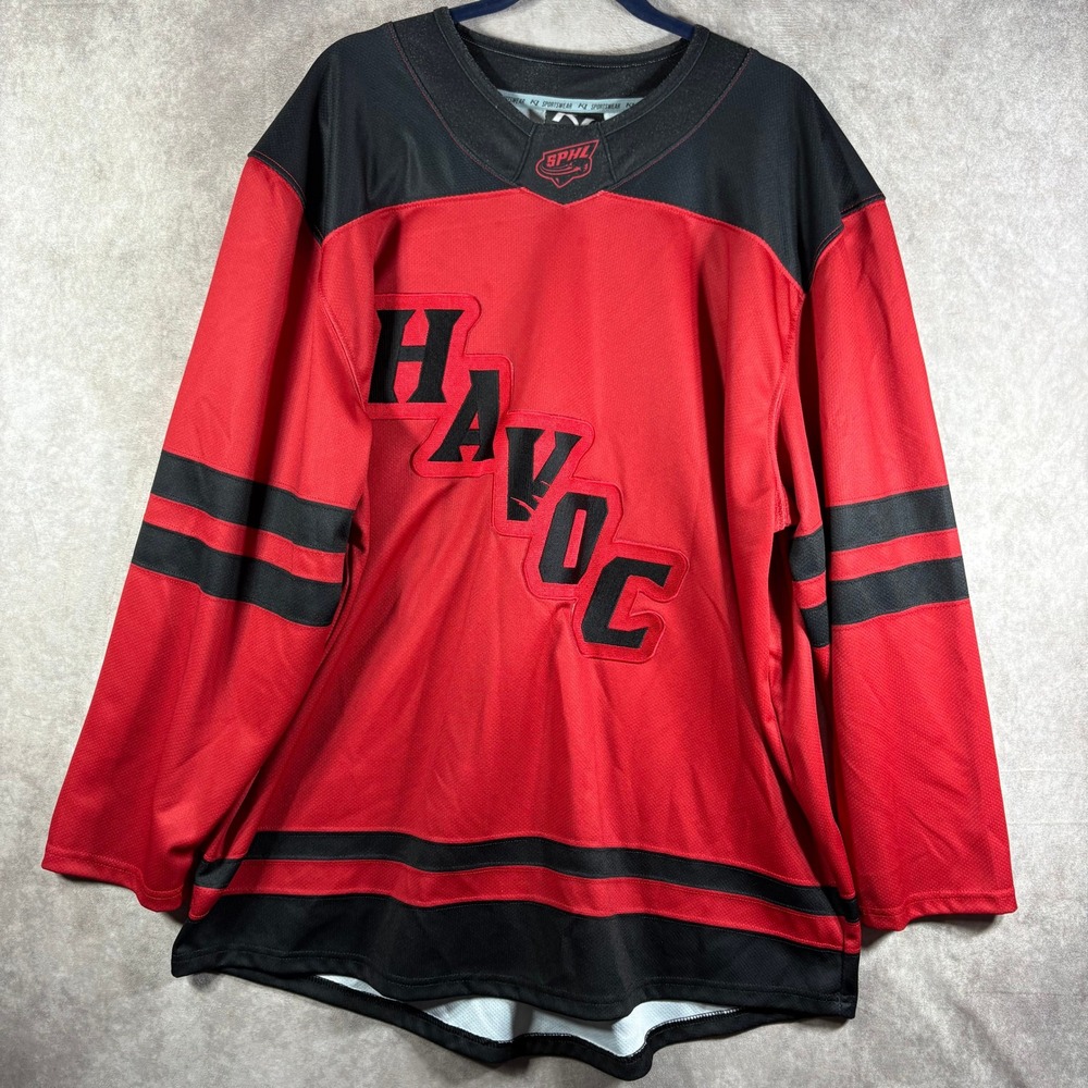 Huntsville Havoc K1 Sportswear Hockey Jersey Mens‎ Size XL Red Black SPHL Fan